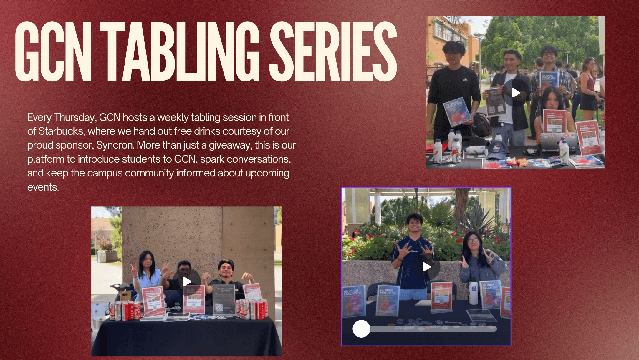 Welcome Week Tabling Series